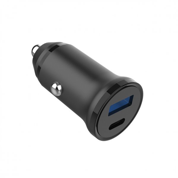 Gear Mobillader til bil USB-C PD 30W + USB-A QC18W Svart