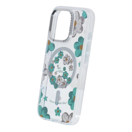 iPhone 16 Pro Max Deksel med blomstermønster MagSafe Grønn