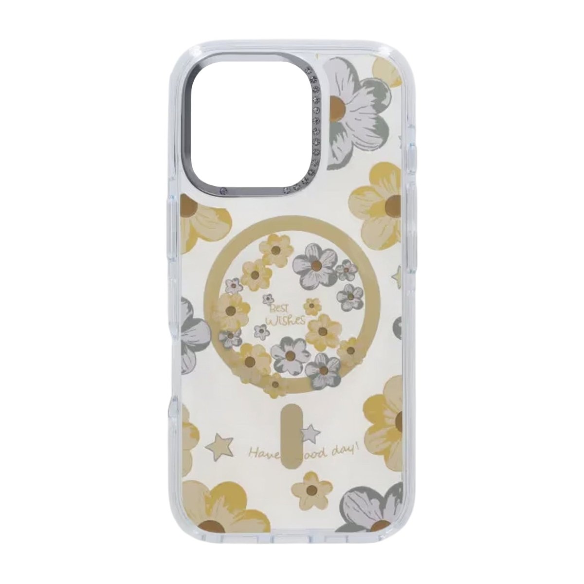 iPhone 16 Pro Max Deksel med blomstermønster MagSafe Gul