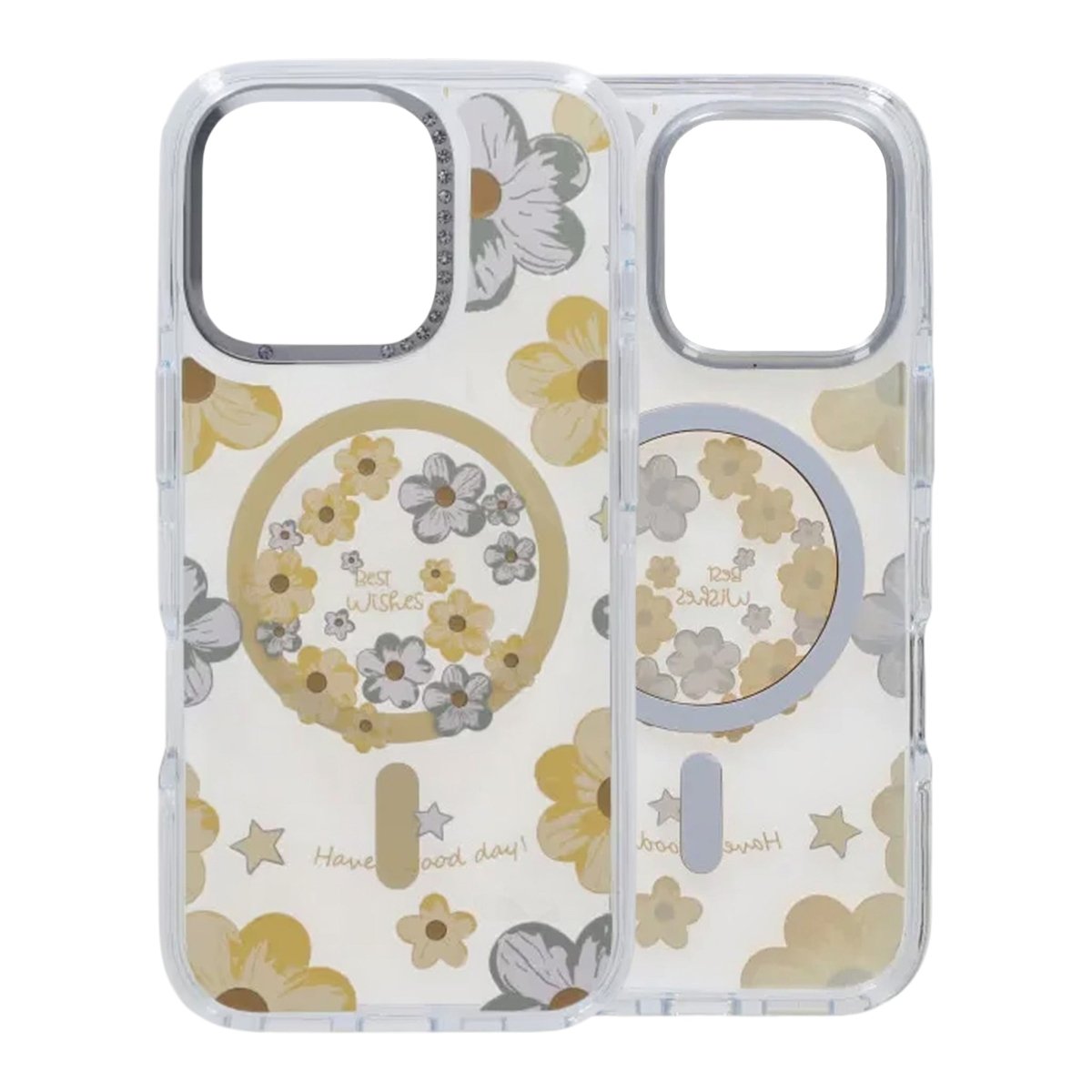 iPhone 16 Pro Max Deksel med blomstermønster MagSafe Gul