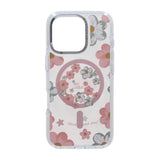iPhone 16 Pro Deksel med blomstermønster, MagSafe, Rosa