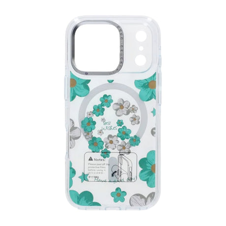 iPhone 17 Pro Max Deksel med blomstermønster MagSafe Grønn