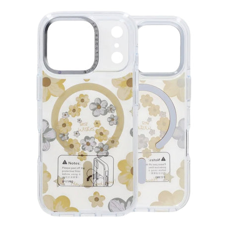 iPhone 17 Pro Max Deksel med blomstermønster MagSafe Gul