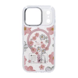 iPhone 17 Pro Deksel med blomstermønster MagSafe Rosa
