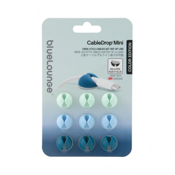 Bluelounge CableDrop Mini Ombre -9-pakning Blå
