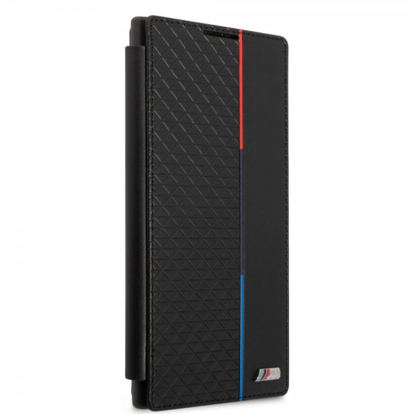 BMW Samsung Galaxy S22 Ultra Etui Triangle Pattern & Tricolor Stripe Svart