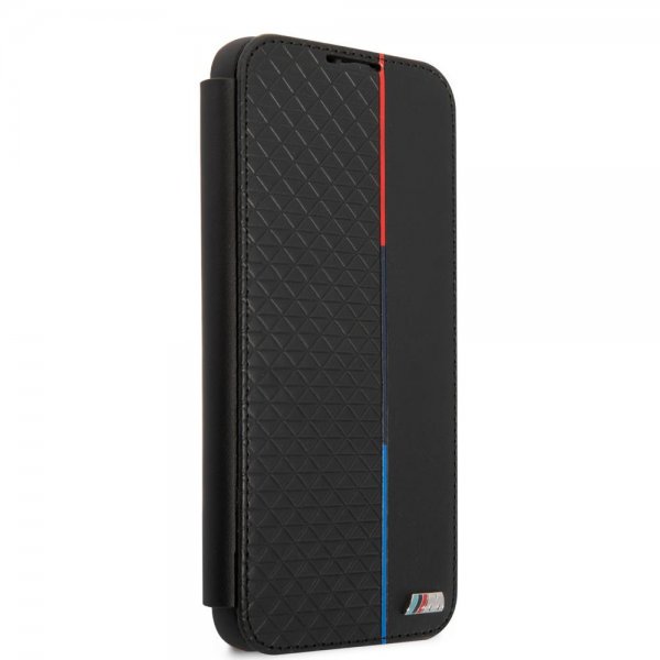 BMW Samsung Galaxy S22 Etui Triangle Pattern & Tricolor Stripe Svart