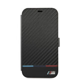 BMW iPhone 13 Mini Etui Tricolor Carbon Effect Svart
