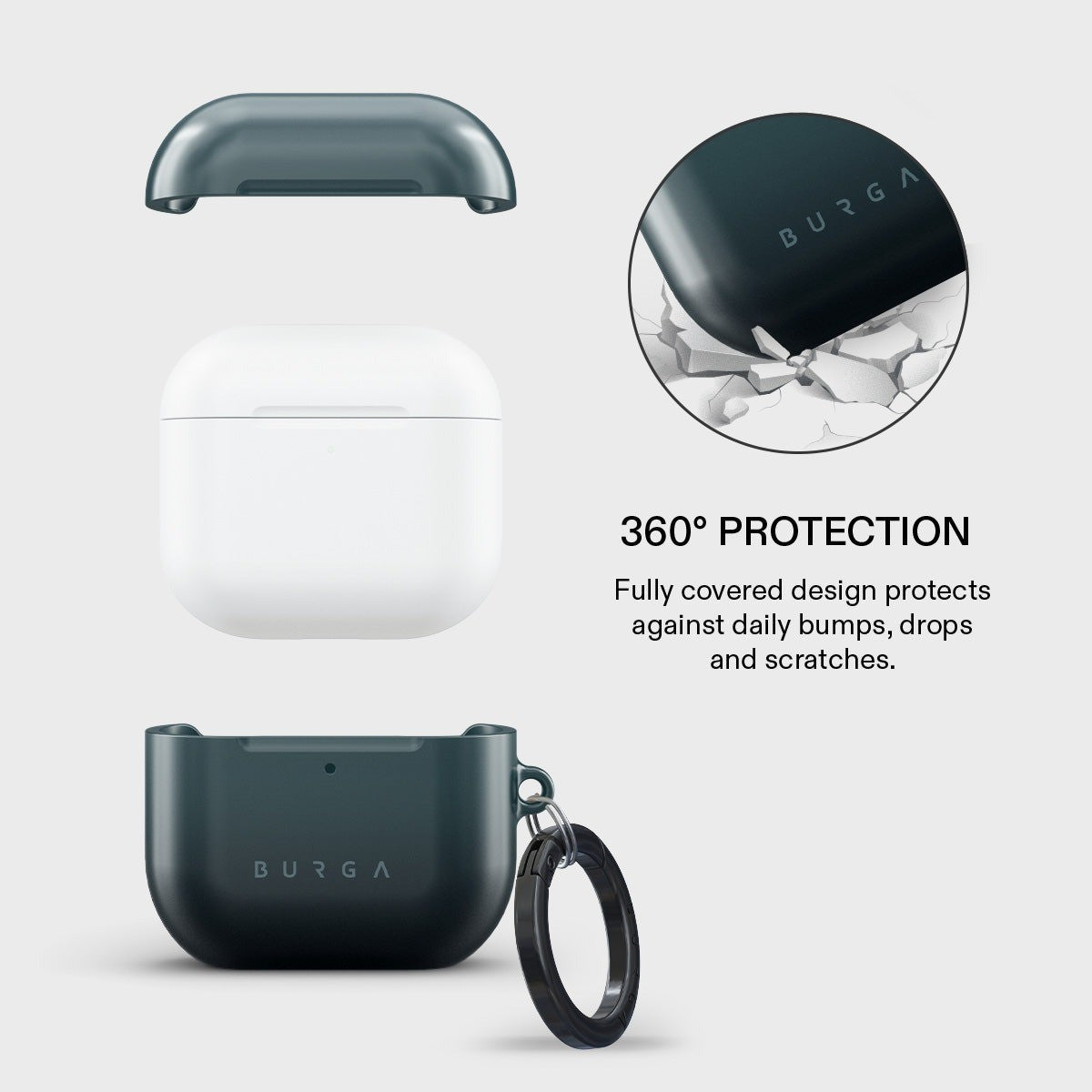 Burga AirPods 4 Deksel Design Black Hole