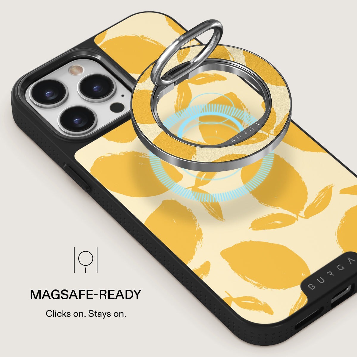 Burga Holder Mobilring MagSafe Lemon Tart Sølv