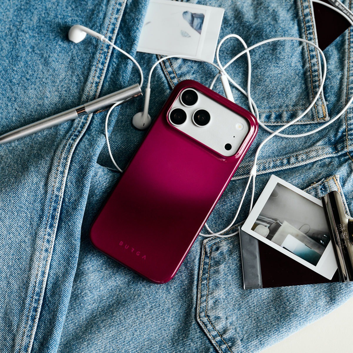 Burga iPhone 18 Pro Max Deksel Tough MagSafe Dark Cherry
