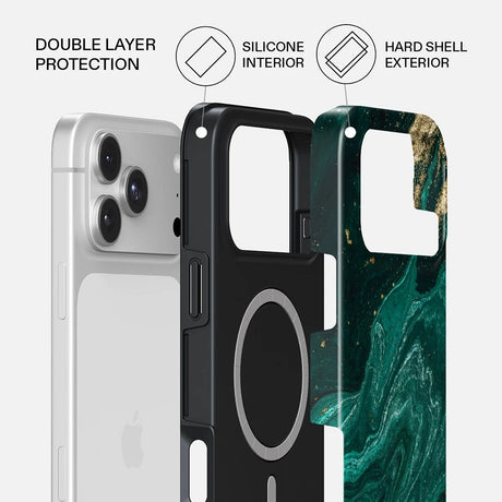 Burga iPhone 18 Pro Max Deksel Tough MagSafe Emerald Pool
