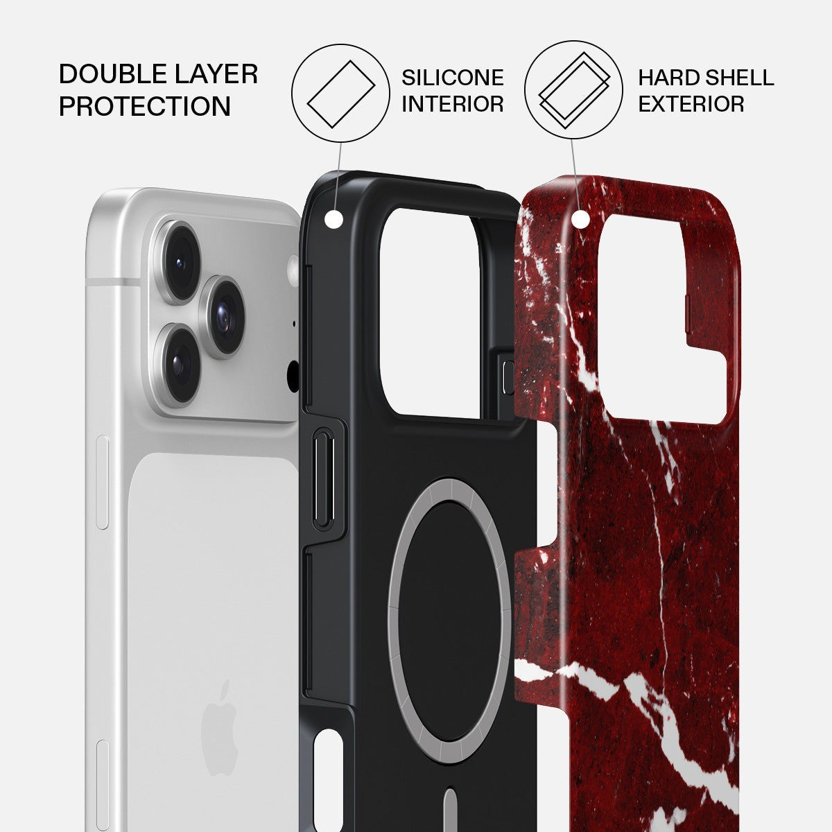 Burga iPhone 18 Pro Max Deksel Tough MagSafe Iconic Red Ruby