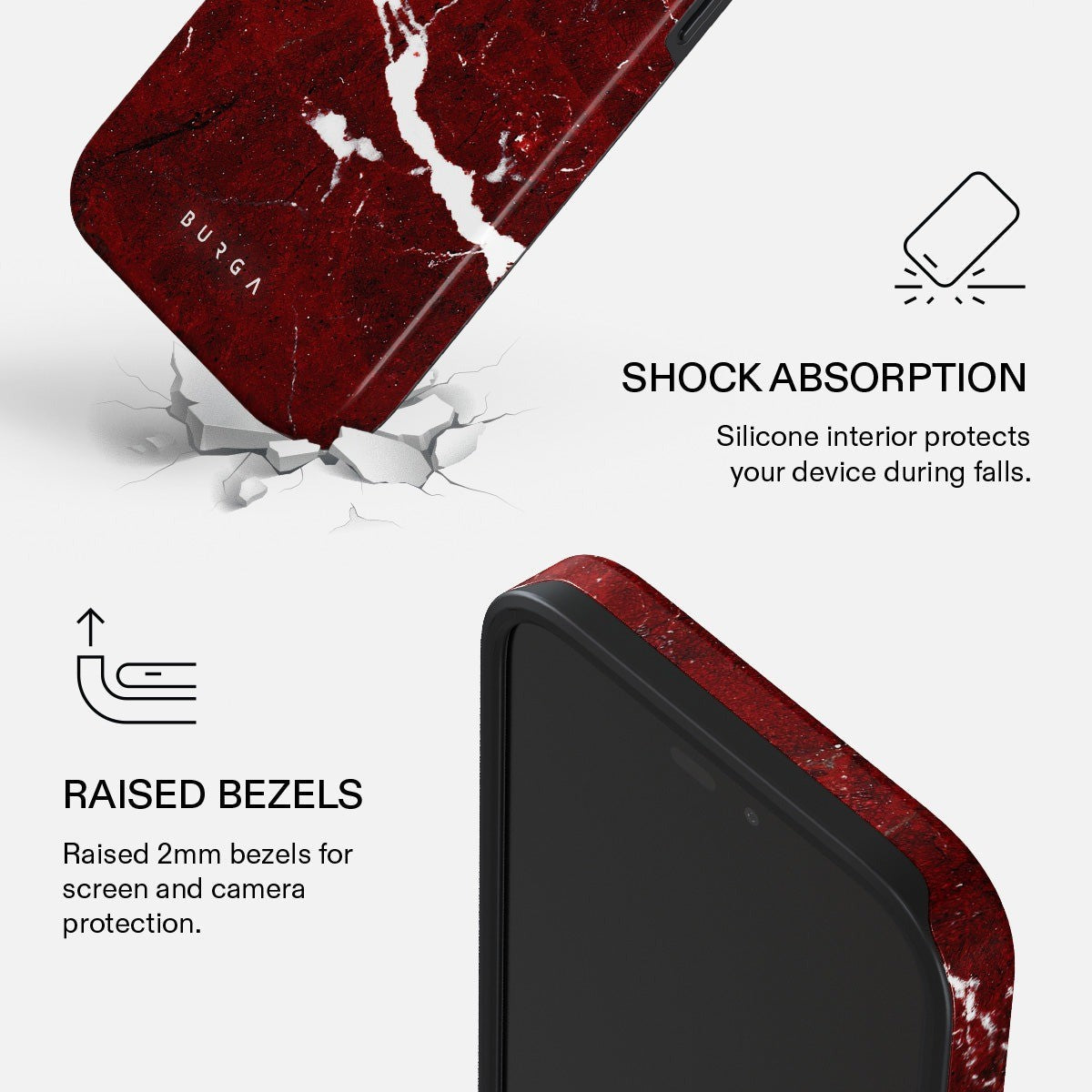 Burga iPhone 18 Pro Max Deksel Tough MagSafe Iconic Red Ruby