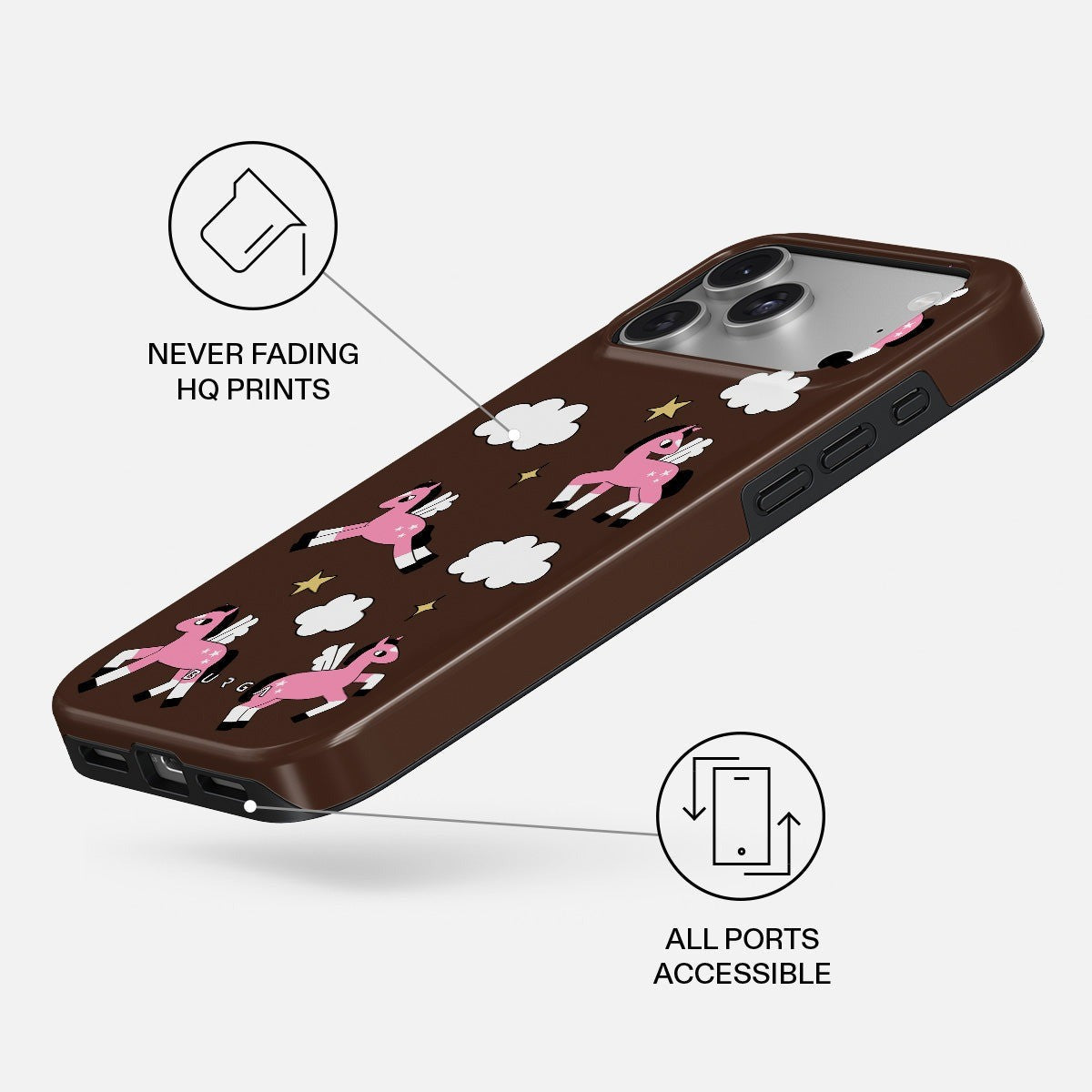 Burga iPhone 18 Pro Deksel Tough MagSafe Cloud Hopping