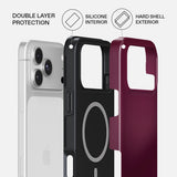 Burga iPhone 18 Pro Deksel Tough MagSafe Dark Cherry