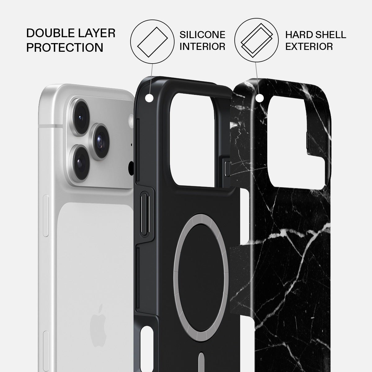 Burga iPhone 18 Pro Deksel Tough MagSafe Noir