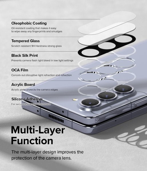Ringke Samsung Galaxy Z Fold 5 Kamerabeskytter Camera Protector Glass 2-pakning