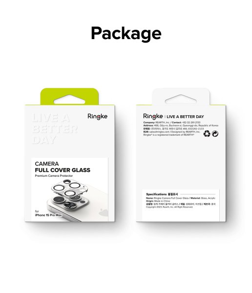 Ringke iPhone 15 Pro Max Kamerabeskytter Camera Protector Glass 2-pakning