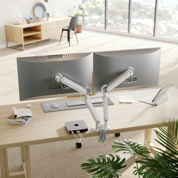 ALOGIC Glide Fleksibel Dobbel Monitorarm