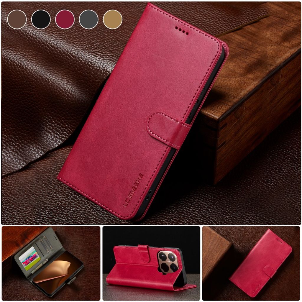 Lc.Imeeke Xiaomi 17T Pro Etui med Kortlomme Stativfunksjon Rosa