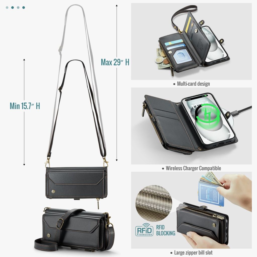 CaseMe iPhone 15 Etui C36 Series Svart