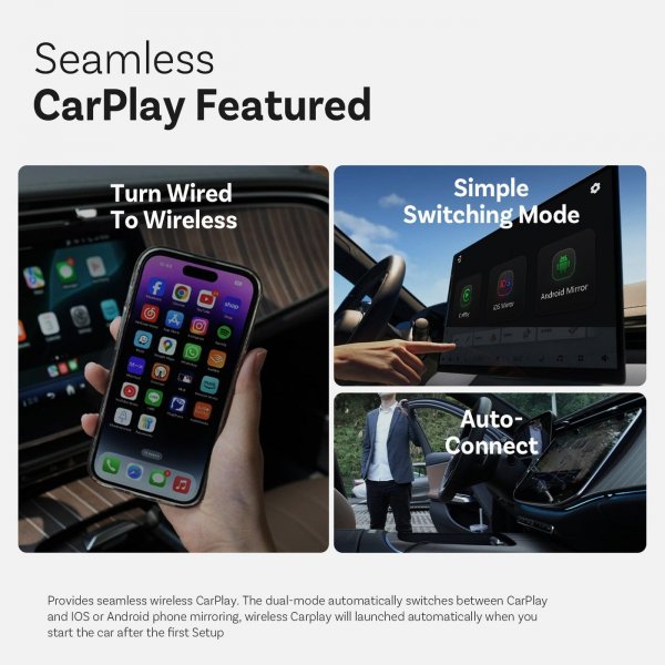 Ottocast Car TV Mate Max Trådløs CarPlay/Android Auto-adapter med HDMI