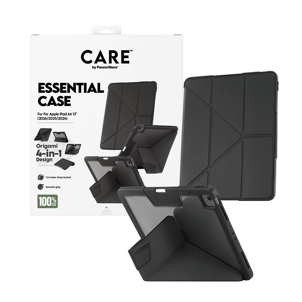 CARE by PanzerGlass iPad Air 13 (M2/M3/M4) Etui Essential Case Svart