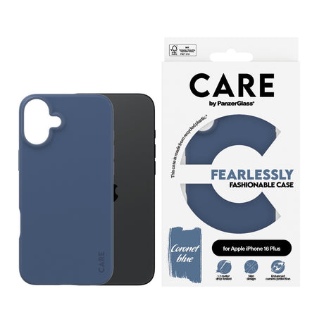 CARE by PanzerGlass iPhone 16 Plus Deksel Fashionable Blå