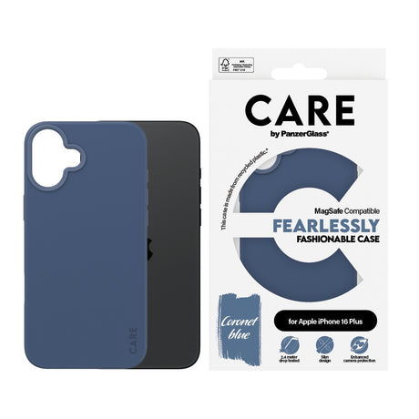 CARE by PanzerGlass iPhone 16 Plus Deksel Fashionable MagSafe Blå