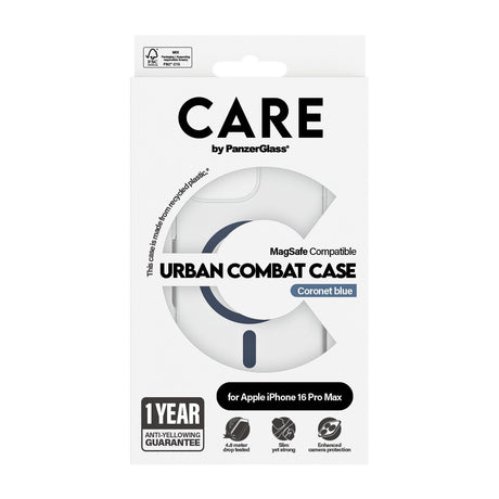 CARE by PanzerGlass iPhone 16 Pro Max Deksel Urban Combat MagSafe Blå