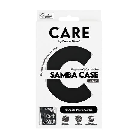 CARE by PanzerGlass iPhone 16e/iPhone 17e Deksel Samba MagSafe Svart
