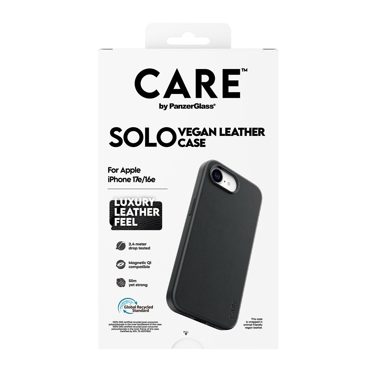 CARE by PanzerGlass iPhone 16e/iPhone 17e Deksel Solo MagSafe Svart