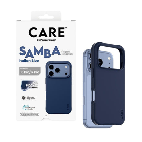 CARE by PanzerGlass iPhone 17 Pro/iPhone 18 Pro Deksel Samba MagSafe Italiensk blå
