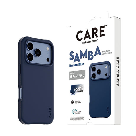 CARE by PanzerGlass iPhone 17 Pro/iPhone 18 Pro Deksel Samba MagSafe Italiensk blå