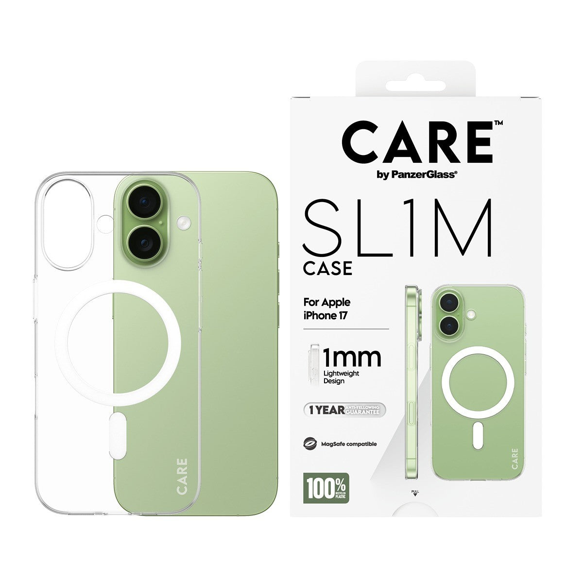 CARE by PanzerGlass iPhone 17 Deksel SL1M MagSafe Klar