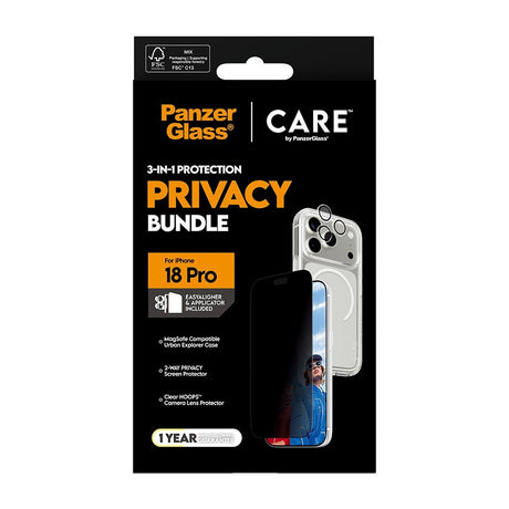 CARE by PanzerGlass iPhone 18 Pro 3-i-1 Explorer Bundle Privacy