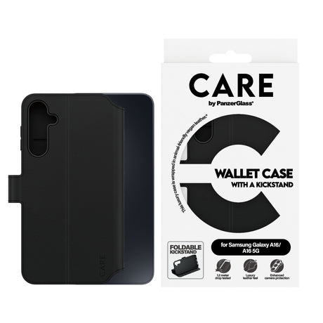 CARE by PanzerGlass Samsung Galaxy A16 Etui Wallet Kickstand Svart