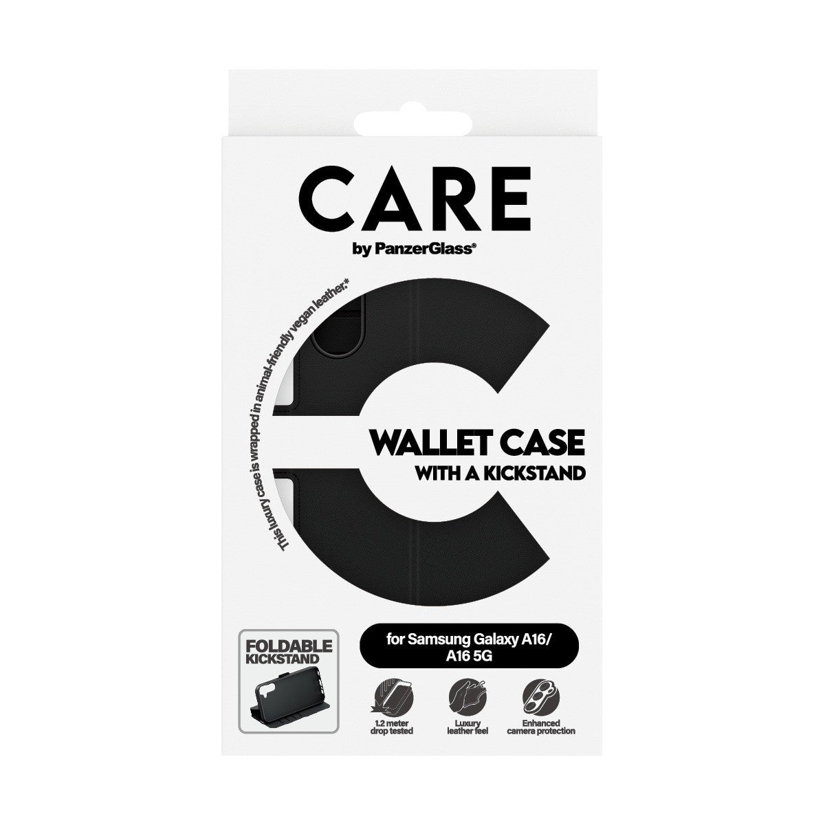 CARE by PanzerGlass Samsung Galaxy A16 Etui Wallet Kickstand Svart