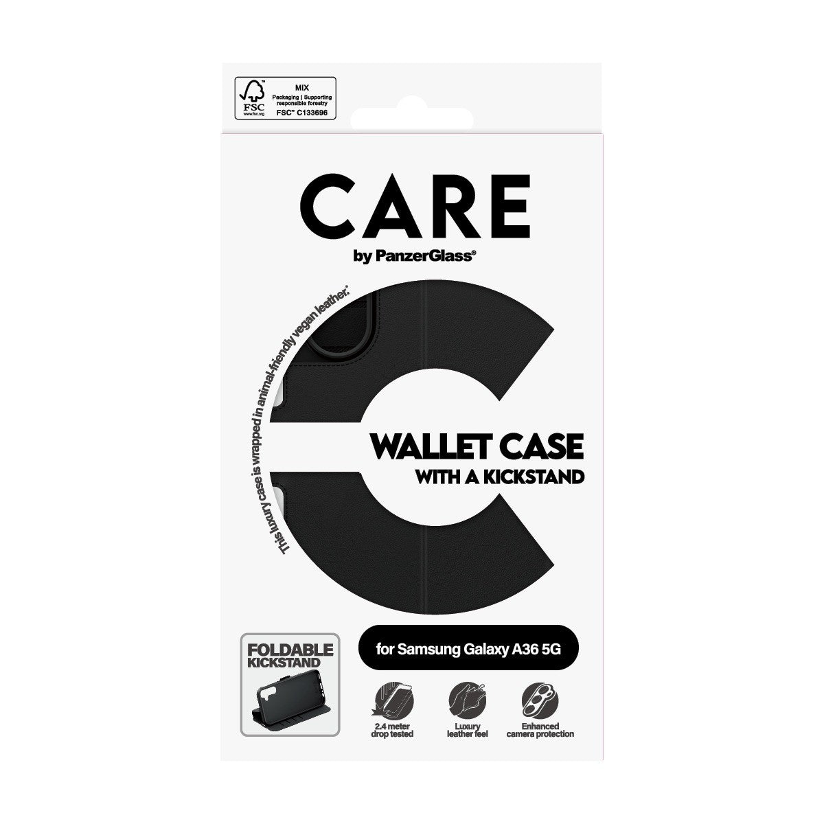 CARE by PanzerGlass Samsung Galaxy A36 Etui Wallet Kickstand Svart