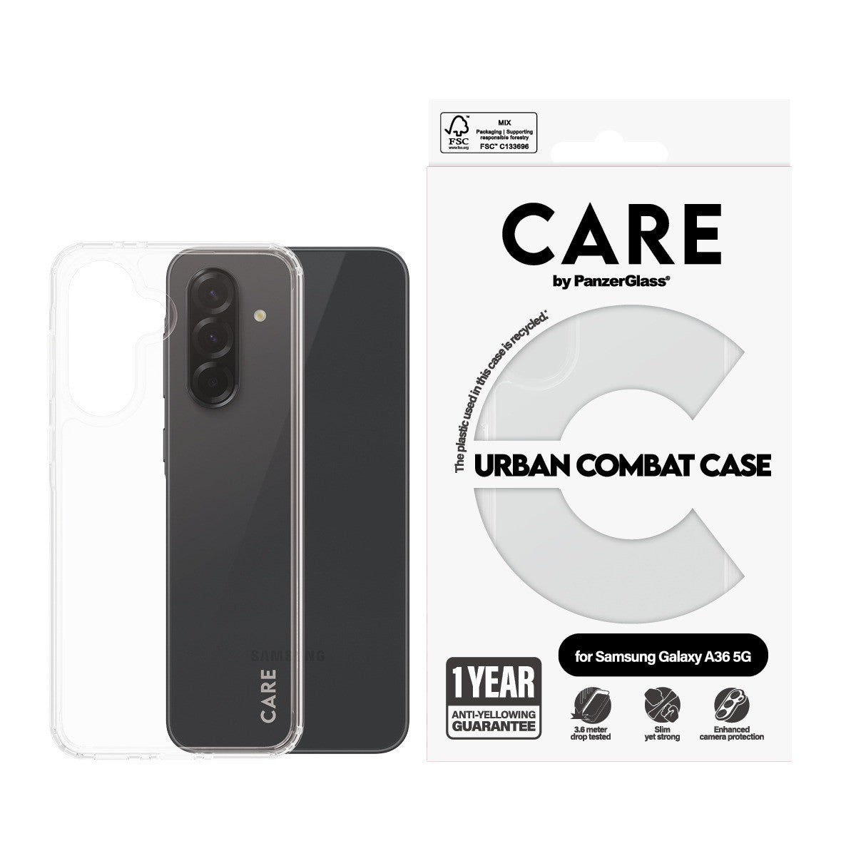 CARE by PanzerGlass Samsung Galaxy A36 Deksel Urban Combat Klar