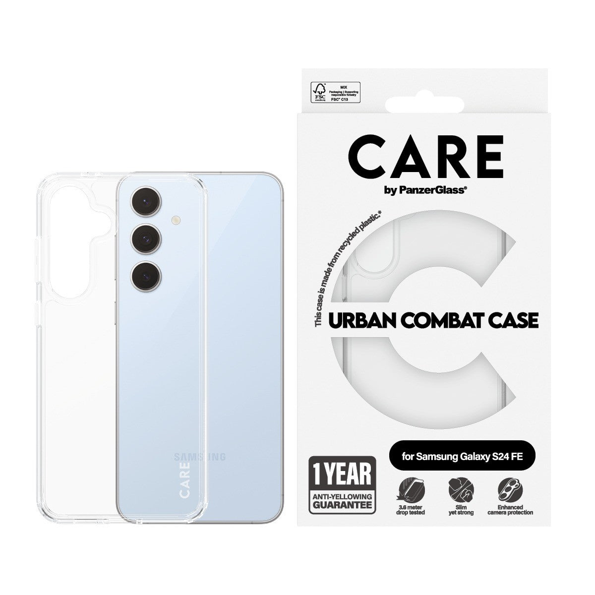 CARE by PanzerGlass Samsung Galaxy S24 FE Deksel Urban Combat Klar