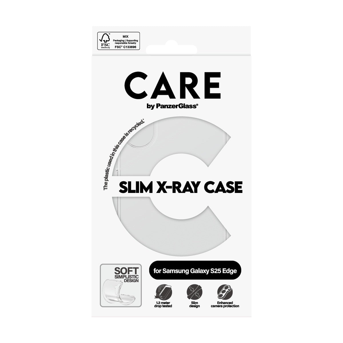 CARE by PanzerGlass Samsung Galaxy S25 Edge Deksel X-Ray Klar