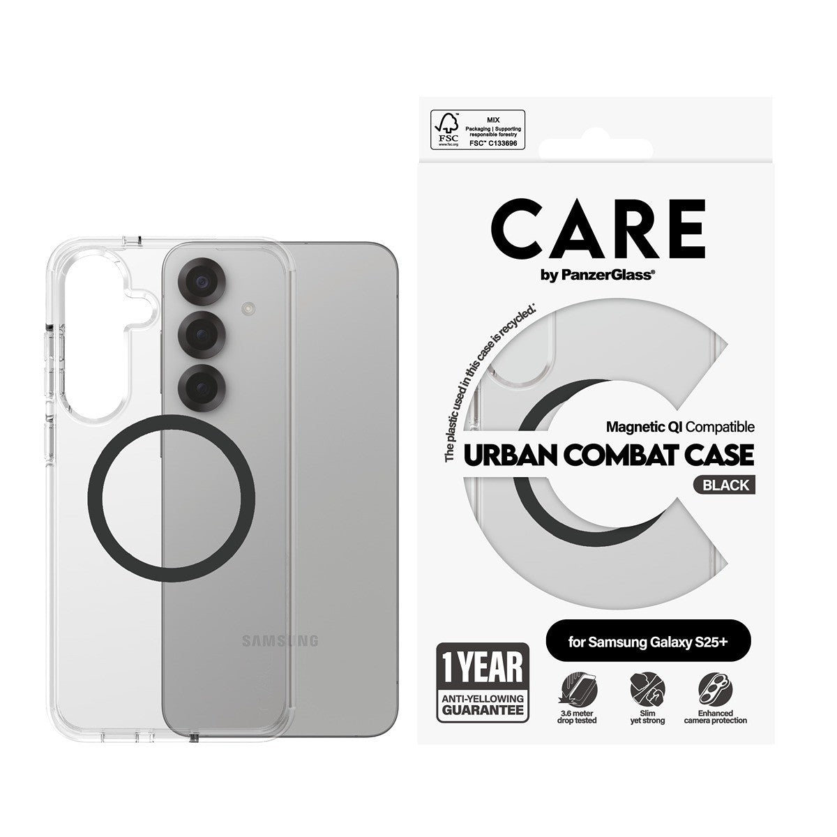 CARE by PanzerGlass Samsung Galaxy S25 Plus Deksel Urban Combat MagSafe Svart