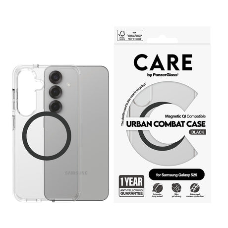 CARE by PanzerGlass Samsung Galaxy S25 Deksel Urban Combat MagSafe Svart