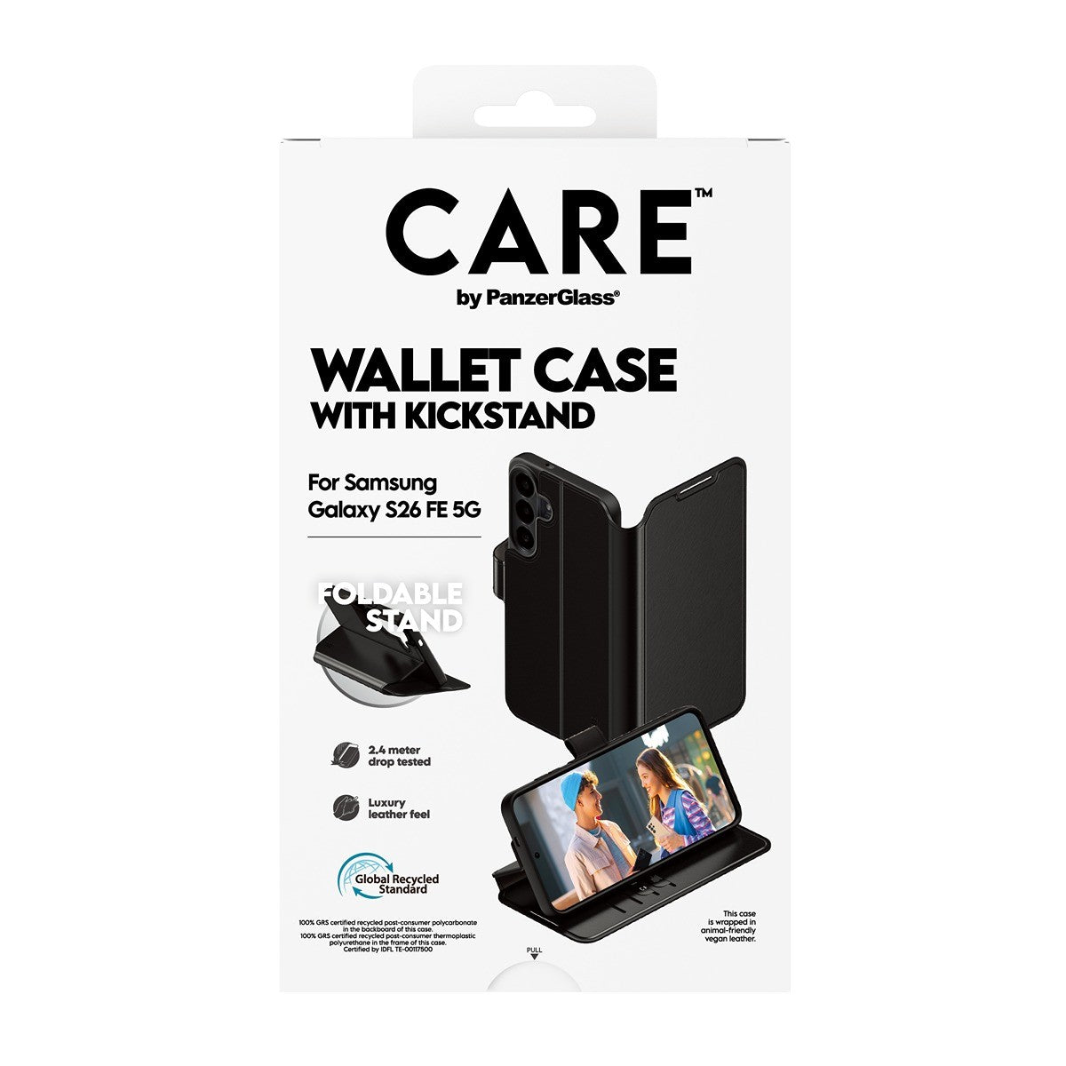 CARE by PanzerGlass Samsung Galaxy S26 FE Etui Wallet Kickstand Svart