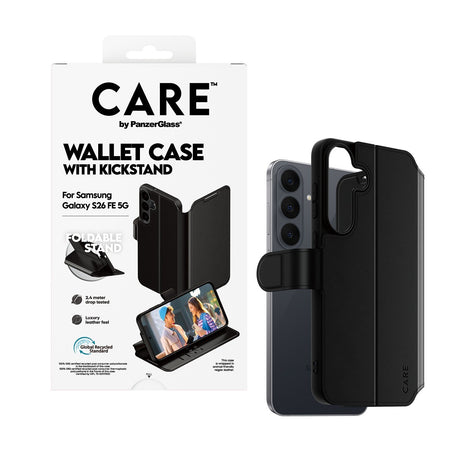 CARE by PanzerGlass Samsung Galaxy S26 FE Etui Wallet Kickstand Svart