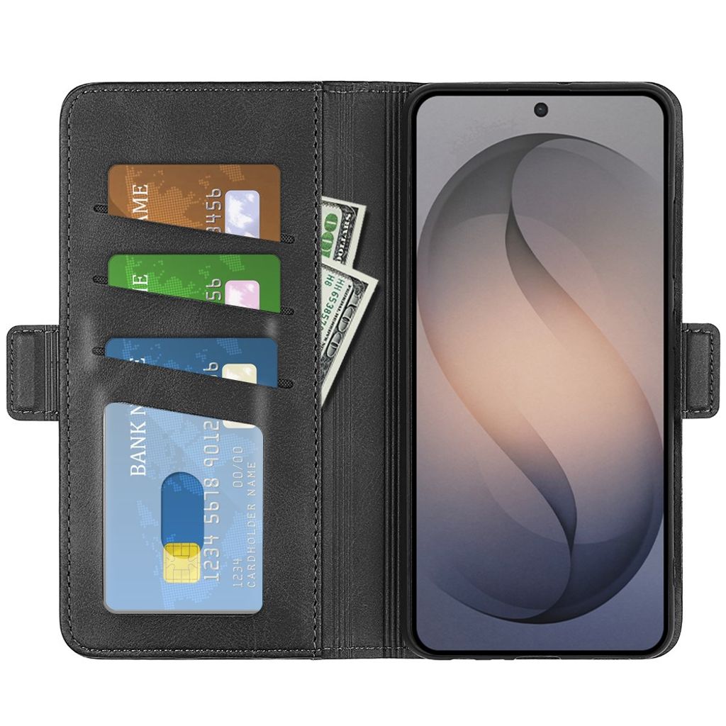 Samsung Galaxy S26 FE Etui Lærstruktur Svart
