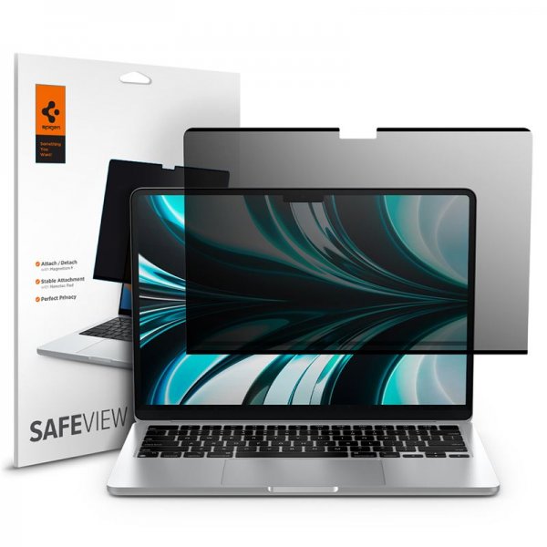 Spigen MacBook Air 13 M2/M3/M4 Skjermbeskytter Safe View