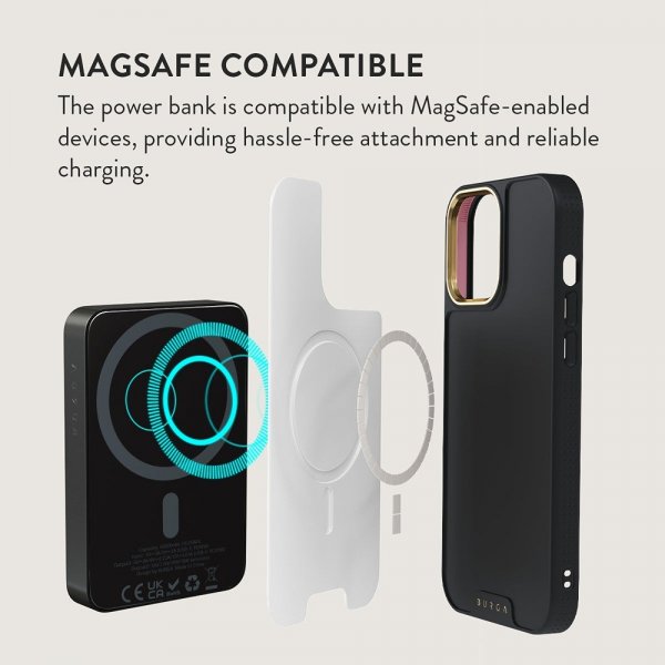 Burga Powerbank MagSafe 5000 mAh Cherrybomb Metallgrå